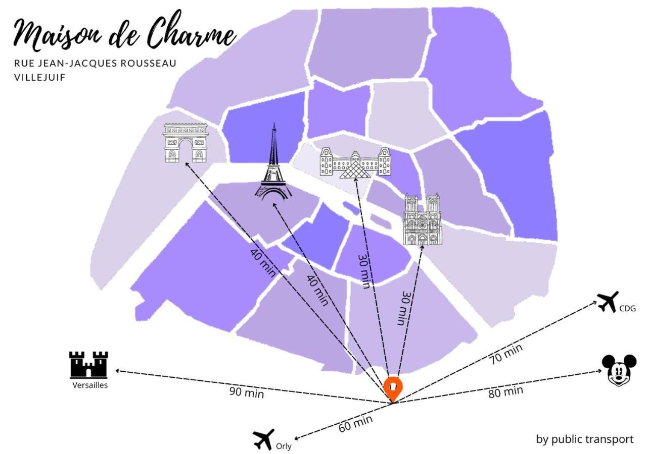Maison De Charme - Parking Gratuit Pres De Paris & Metro Villejuif Bagian luar foto